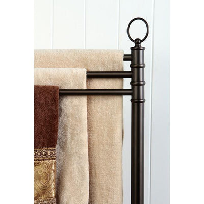 Kingston Oil Rubbed Bronze pedestal freestanding Tower Rack with 3 Bars CC2025