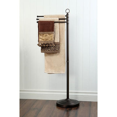 Kingston Oil Rubbed Bronze pedestal freestanding Tower Rack with 3 Bars CC2025