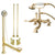 Polished Brass Deck Mount Clawfoot Tub Faucet Package w Drain Supplies Stops CC203T2system