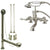 Satin Nickel Deck Mount Clawfoot Tub Faucet w hand shower w Drain Supplies Stops CC203T8system