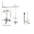 Chrome Clawfoot Tub Faucet Shower Kit with Enclosure Curtain Rod 204T1CTS