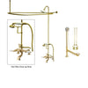 Polished Brass Clawfoot Tub Faucet Shower Kit with Enclosure Curtain Rod 205T2CTS