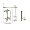 Satin Nickel Clawfoot Tub Faucet Shower Kit with Enclosure Curtain Rod 205T8CTS