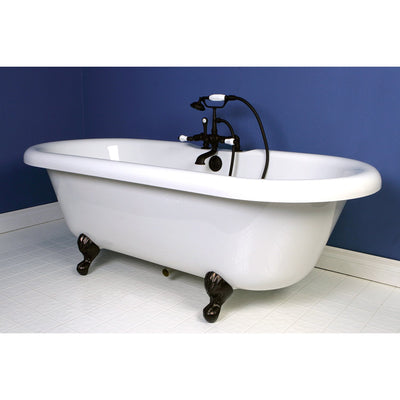 Kingston Oil Rubbed Bronze Deck Mount Clawfoot Tub Faucet w hand shower CC207T5