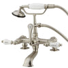 Kingston Brass Satin Nickel Deck Mount Clawfoot Tub Faucet w hand shower CC207T8