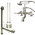 Satin Nickel Deck Mount Clawfoot Tub Faucet w hand shower w Drain Supplies Stops CC207T8system