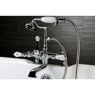 Kingston Brass Chrome Deck Mount Clawfoot Tub Faucet w hand shower CC208T1