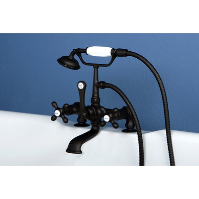 Kingston Oil Rubbed Bronze Deck Mount Clawfoot Tub Faucet w hand shower CC209T5