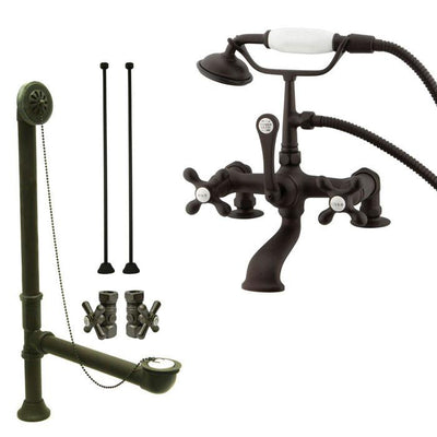 Oil Rubbed Bronze Deck Mount Clawfoot Tub Faucet w hand shower System Package CC209T5system