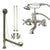 Satin Nickel Deck Mount Clawfoot Tub Faucet w hand shower w Drain Supplies Stops CC209T8system