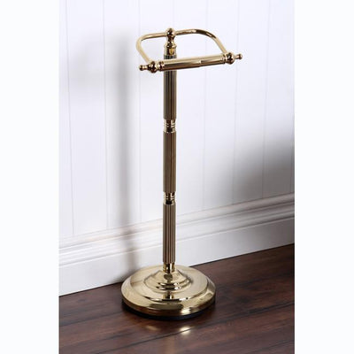 Polished Brass Georgian pedestal free standing toilet paper holder CC2102