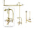 Polished Brass Clawfoot Tub Shower Faucet Kit with Enclosure Curtain Rod 211T2CTS