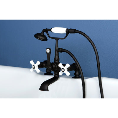 Kingston Oil Rubbed Bronze Deck Mount Clawfoot Tub Faucet w hand shower CC211T5