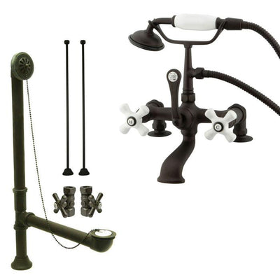 Oil Rubbed Bronze Deck Mount Clawfoot Tub Faucet w hand shower System Package CC211T5system