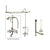 Satin Nickel Clawfoot Bathtub Faucet Shower Kit with Enclosure Curtain Rod 211T8CTS