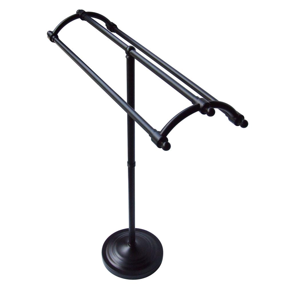 Kingston Oil Rubbed Bronze pedestal freestanding Round Plate Towel Rack CC2275