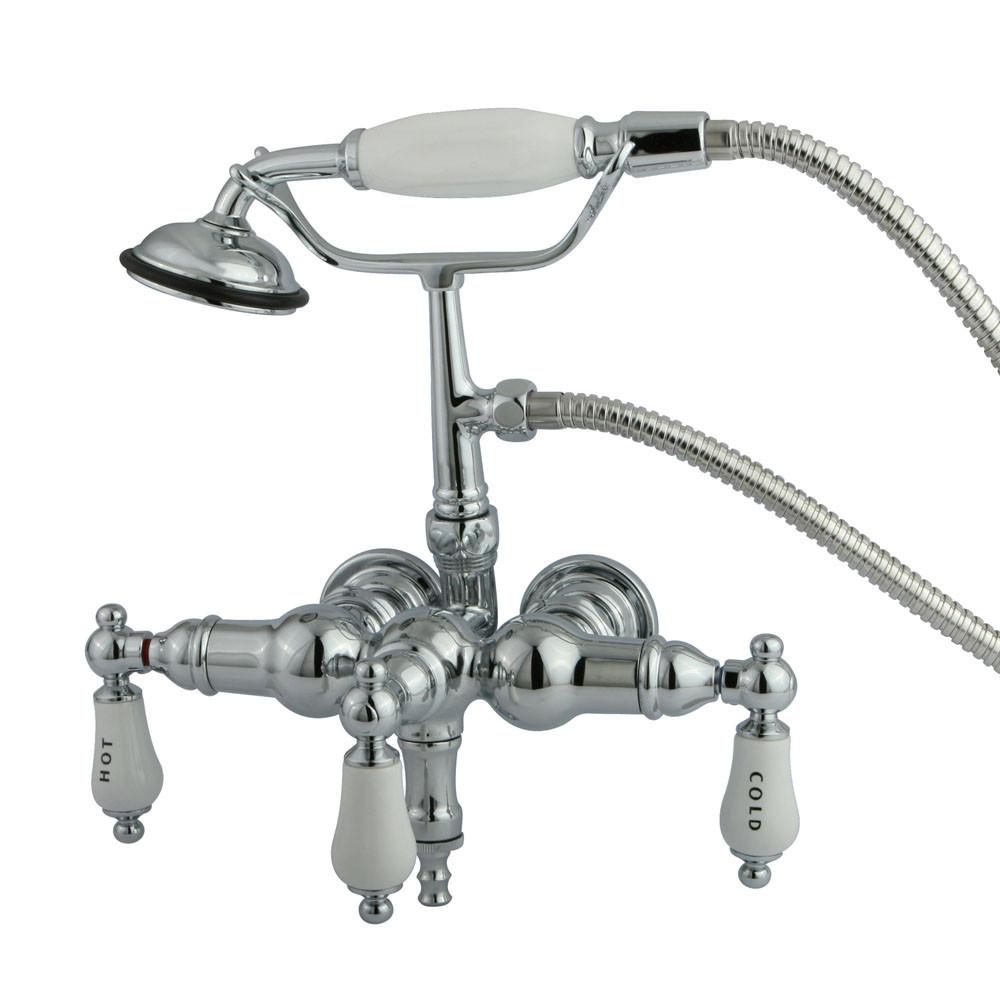 Kingston Brass Chrome Wall Mount Clawfoot Tub Faucet w hand shower CC22T1