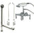 Chrome Wall Mount Clawfoot Tub Faucet w hand shower w Drain Supplies Stops CC22T1system