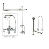 Chrome Clawfoot Tub Faucet Shower Kit with Enclosure Curtain Rod 22T1CTS