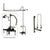 Oil Rubbed Bronze Clawfoot Tub Faucet Shower Kit with Enclosure Curtain Rod 23T5CTS