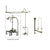 Satin Nickel Clawfoot Tub Faucet Shower Kit with Enclosure Curtain Rod 23T8CTS