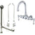 Chrome Wall Mount Clawfoot Tub Faucet Package w Drain Supplies Stops CC3002T1system