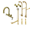 Freestanding Floor Mount Polished Brass Hot/Cold Porcelain Lever Handle Clawfoot Tub Filler Faucet Package 3003T2FSP