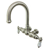 Kingston Brass Satin Nickel Wall Mount Clawfoot Tub Faucet CC3005T8