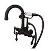 Kingston Oil Rubbed Bronze Wall Mount Clawfoot Tub Faucet w hand shower CC3013T5