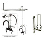 Oil Rubbed Bronze Clawfoot Tub Faucet Shower Kit with Enclosure Curtain Rod 3013T5CTS