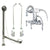 Chrome Wall Mount Clawfoot Tub Faucet w hand shower w Drain Supplies Stops CC3014T1system