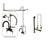 Oil Rubbed Bronze Clawfoot Tub Faucet Shower Kit with Enclosure Curtain Rod 3015T5CTS