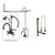 Oil Rubbed Bronze Clawfoot Tub Faucet Shower Kit with Enclosure Curtain Rod 3017T5CTS