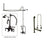 Oil Rubbed Bronze Clawfoot Tub Faucet Shower Kit with Enclosure Curtain Rod 301T5CTS