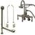 Satin Nickel Wall Mount Clawfoot Tub Faucet w hand shower w Drain Supplies Stops CC301T8system