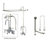 Chrome Clawfoot Tub Faucet Shower Kit with Enclosure Curtain Rod 302T1CTS