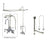 Chrome Clawfoot Tub Faucet Shower Kit with Enclosure Curtain Rod 302T1CTS