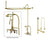 Polished Brass Clawfoot Tub Faucet Shower Kit with Enclosure Curtain Rod 303T2CTS