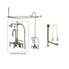 Satin Nickel Clawfoot Tub Faucet Shower Kit with Enclosure Curtain Rod 303T8CTS