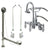 Chrome Wall Mount Clawfoot Tub Faucet w hand shower w Drain Supplies Stops CC304T1system