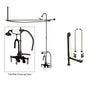 Oil Rubbed Bronze Clawfoot Tub Faucet Shower Kit with Enclosure Curtain Rod 305T5CTS