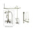 Satin Nickel Clawfoot Tub Faucet Shower Kit with Enclosure Curtain Rod 305T8CTS