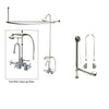 Chrome Clawfoot Tub Faucet Shower Kit with Enclosure Curtain Rod 308T1CTS