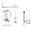 Chrome Clawfoot Tub Faucet Shower Kit with Enclosure Curtain Rod 308T1CTS