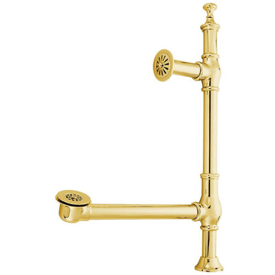 Pull Up Knob Polished Brass Clawfoot Tub Waste and Overflow Drain CC3092