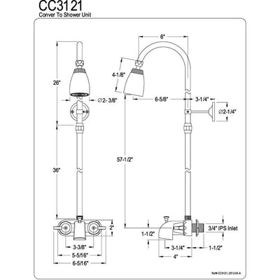 Kingston Brass Chrome Converto Shower CC3121