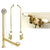 Polished Brass Wall Mount Clawfoot Bath Tub Filler Faucet Package CC33T2system