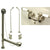 Satin Nickel Wall Mount Clawfoot Tub Faucet Package Supply Lines & Drain CC35T8system