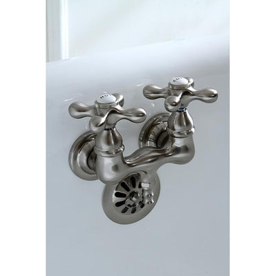 Kingston Brass Satin Nickel Wall Mount Clawfoot Tub Filler Faucet CC37T8