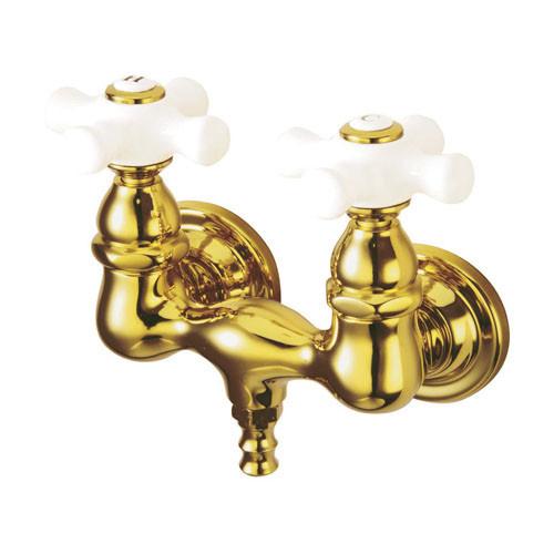 Kingston Brass Polished Brass Wall Mount Clawfoot Tub Filler Faucet CC39T2